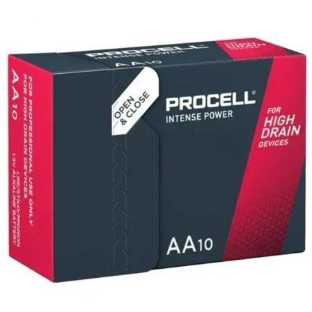 Duracell Procell Intense Power Pila Alcalina LR6 AA 1.5V - Caja de 10 Unidades